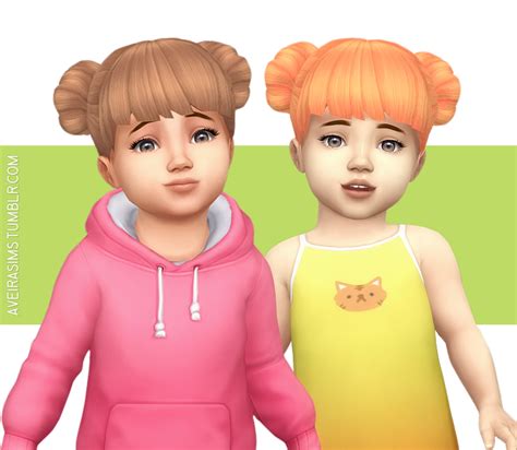 Magicalgirlsimmers Bun Hair Recolor Sims 4 Toddler Sims Hair
