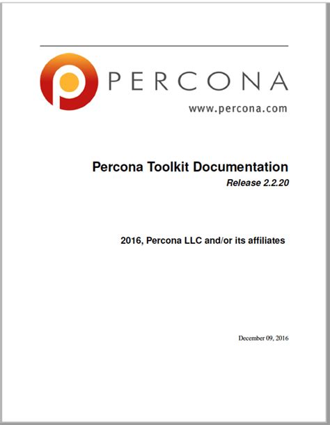 Download Percona Toolkit 22 Manual