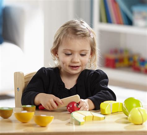 Melissa And Doug Cutting Fruit Wooden Play Food Set Toybies