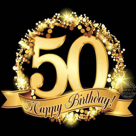Download Gold Happy 50th Birthday Animated  With Sound Background