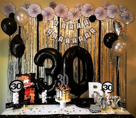 Silver Glitter Table Decoration 30 Years 30th Birthday Party 8 X 8