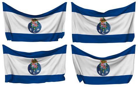 Futebol Clube Do Porto Pinned Flag From Corners Isolated With