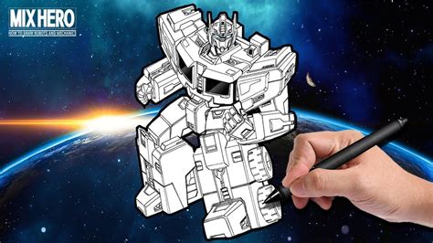 How To Draw Transformers Optimus Prime Drawing Youtube