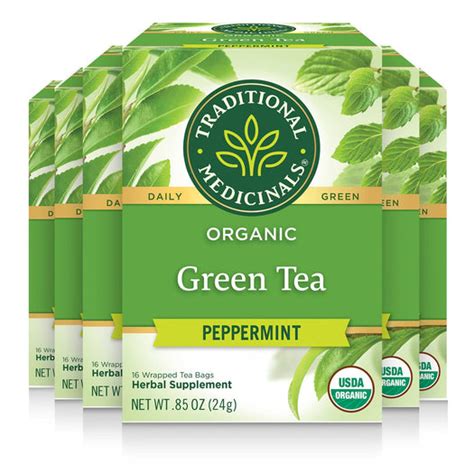 Organic Green Tea Peppermint Traditional Medicinals Traditional