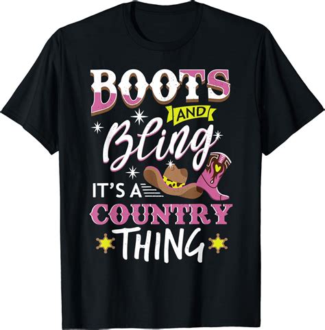 Cowgirl Country And Wester Bling Thing Gift Design T Shirt Amazon Co