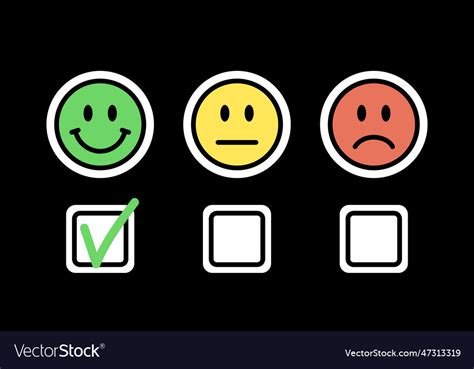 Satisfaction Rating Emoji Positive Neutral Vector Image