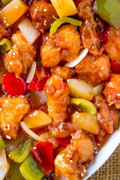 Sweet And Sour Chicken With Crispy Chicken Pineapple And Bell Peppers