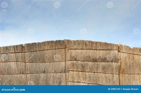 Straw Fence Stock Image Image Of Crop Home Bale Clouds 2985149