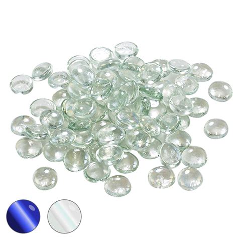 Houseables Glass Stone Clear Marbles Pebbles For Vases 5 Lb 500 600 Stones Flat Bottom