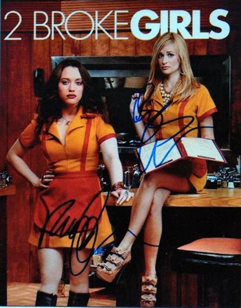 2 Broke Girls Cast Signed Photo Beth Behrs Kat Dennings Etsy