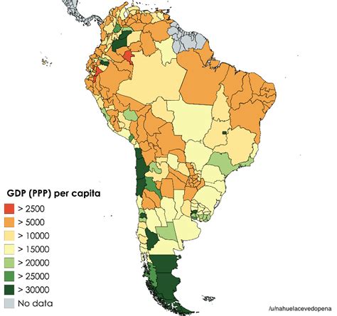 South American National Subdivisions By Gdp Per Capita Vivid Maps