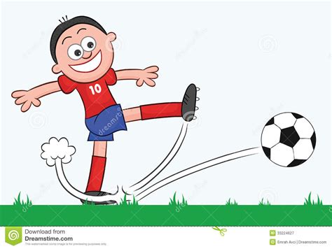 Cartoon Soccer Player Kick Royalty Free Stock Photography