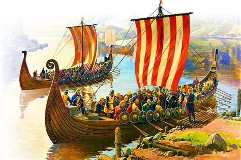 Viking Longboats Prepare To Embark On A Raiding Expedition Viking Age Viking Ship Vikings