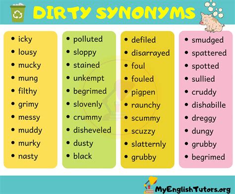 Dirty Synonyms 42 Words To Use Instead Of Dirty My English Tutors