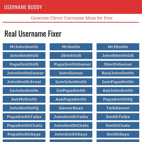 Generate Free Username Ideas Out Of Your Name Or Brand Username
