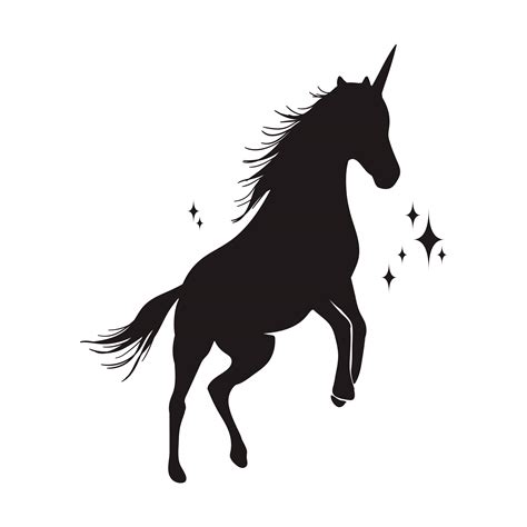 Magic Unicorn Silhouette Stylish Iconsvintage Background Horses