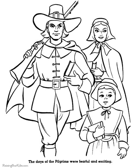 Pilgrims Printable Coloring Page