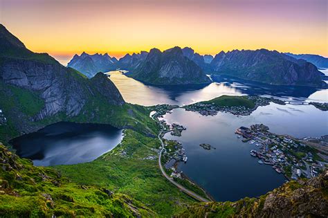 Fonds Decran Montagnes Îles Lofoten Norvège Photographie De Paysage