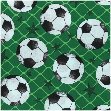 Soccer Allstars Sports Cotton Fabric By Fabri Quilt Soccer Balls