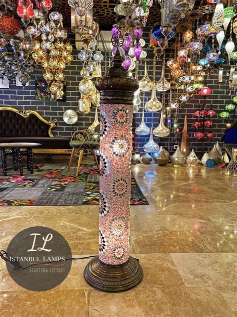 Oriental Cylinder Turkish Mosaic Floor Lamp Large Moroccan Lamp Shade