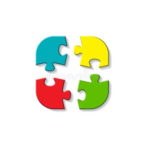 Colored Puzzle Pieces Set Vector Different Color Puzzle Pieces