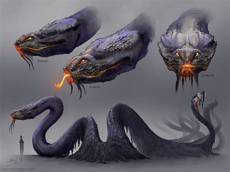 Artstation The Serpent Sally Gottschalk Monster Concept Art