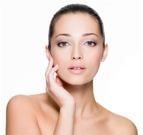 Beautiful Woman With Fresh Skin Of Face Stock Photo Image Of