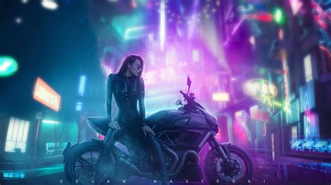 Wallpaper Id 530593 Woman 1080p Sci Fi Futuristic Motorcycle