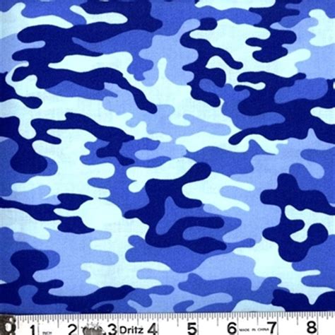 Cotton Fabric Pattern Fabric Kickin Camo Camouflage In Blues
