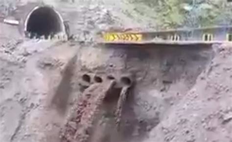 Huge Part Of Road Caves In On Jammu Srinagar Highway Amid Heavy Rain