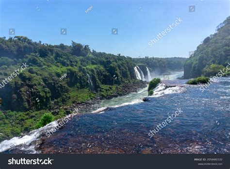 Iguazu Falls Located On Border Argentina Stock Photo 2058481532