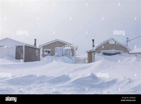 Sheds With Snowdrifts In Buchans Newfoundland Canada Stock Photo Alamy