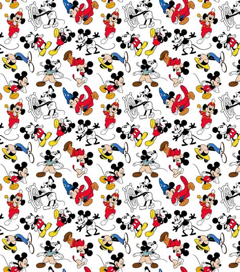 Disney Mickey Mouse Cotton Fabric Mickey Through The Years 359