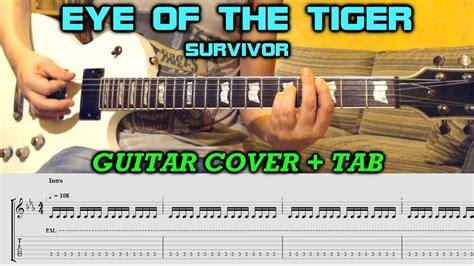 Eye Of The Tiger Survivor Cover Guitar Tab Lesson Tutorial