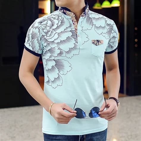 Aliexpress Com Buy New Design Summer Fashion Casual Floral Polo Shirt Men Slim Fit Cotton