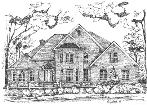 Mansion Drawing Big House Architecture House Drawings Drawing Tips