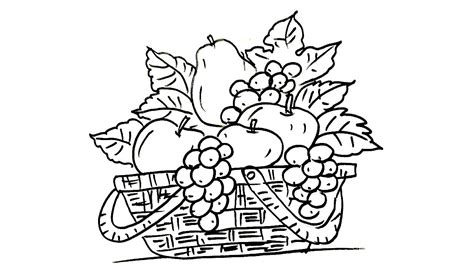 Fruits and vegetables clipart png. Fruit Basket Line Drawing | How to draw a fruit basket ...