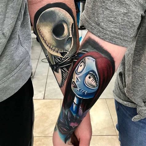 Jack And Sally Tattoos By Drewshurtleff Disney Tattoos Tim Burton