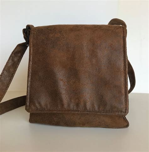 Brown Suede Messenger Bag Unisex Etsy Messenger Bag Bags Brown Suede