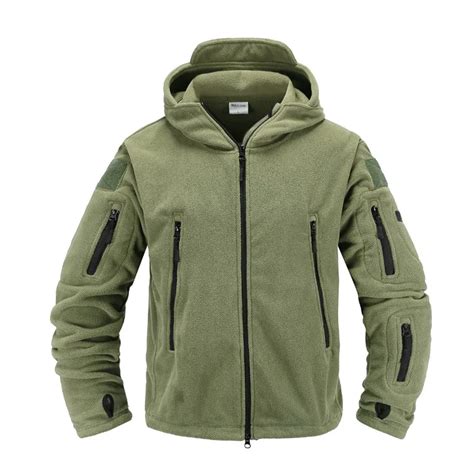 Buy Soft Shell Military Fleece Jackets Men Hooded