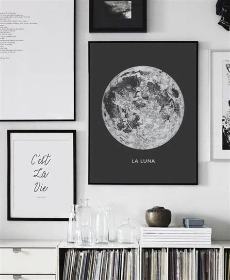 Full Moon Poster Printable File La Luna Moon Poster Lunar Moon
