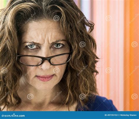 Angry Middle Aged Woman Stock Image Image Of Aged Blond 49735153