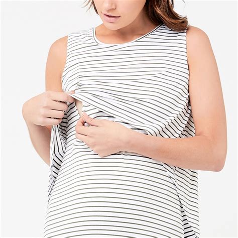 Ripe Maternity Stripe Swing Back Nursing Tank Khaki Buy Pregnancy Clothing Online