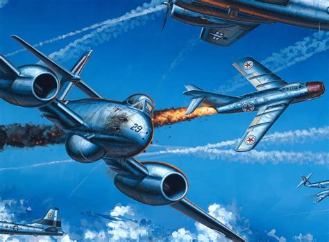 Dogfight Over Korea Aircraft Art Air Fighter Fighter Jets