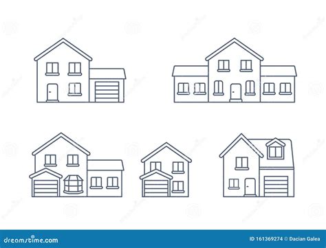 House Vector Home Outline Icon Building Vector Line Houses Stock