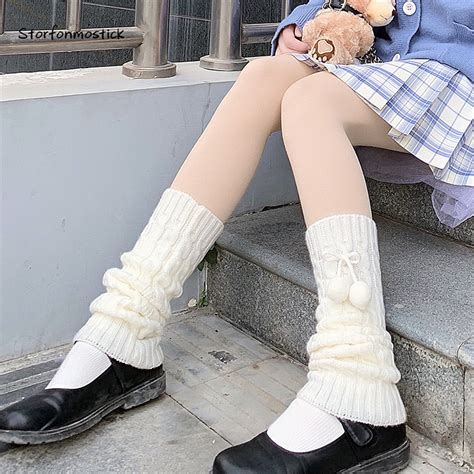Knitted White Leg Warmers Knitting Warm Leg Coverings Etsy