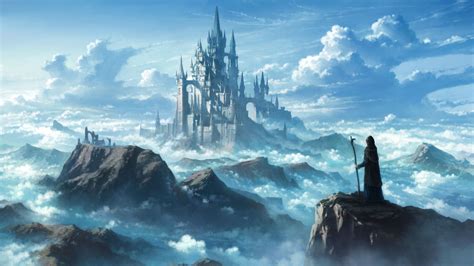 Castle Of Sea Of Clouds Fantasy Castle Digital Art Fantasy Fantasy