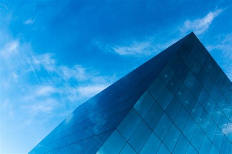 Architecture Building Clouds Glass Low Angle Shot Perspective