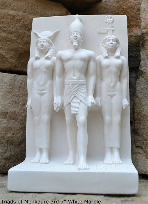 Egyptian Triads Of Menkaure Mycerinus 3rd Sculpture Statue Etsy