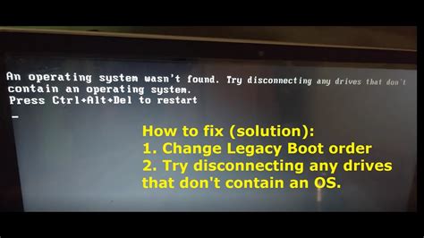 On some computers it is possible to run a choice of operating systems. An operating system wasn't found.Try disconnecting any ...